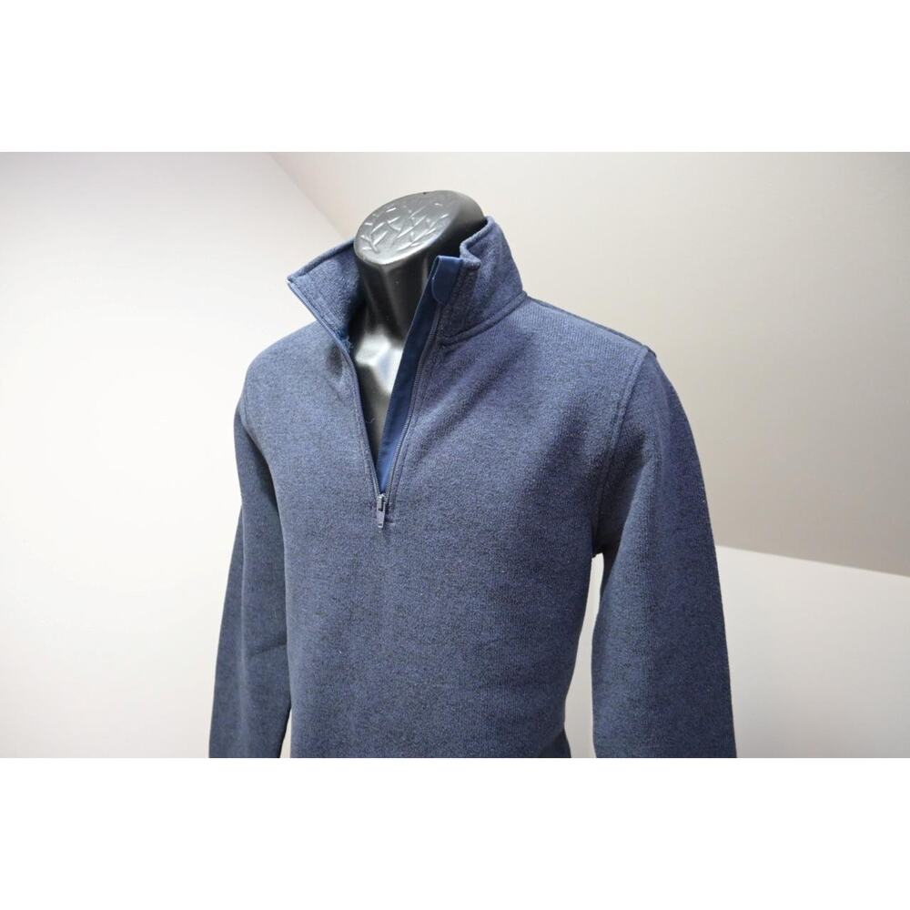 J Crew 1/4 Zip Sweater Jersey Pullover Blue Casual Prep Mens‎ Sz Small